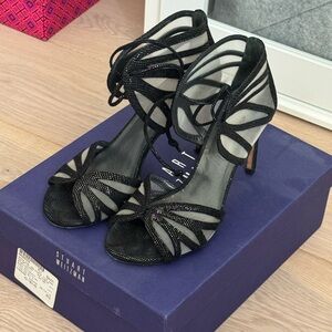 Stuart Weitzman Black Mesh Heels